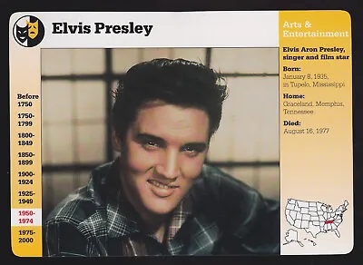 ELVIS PRESLEY Singer Entertainer Photo Bio 1994 GROLIER STORY OF AMERICA CARD • $2.36