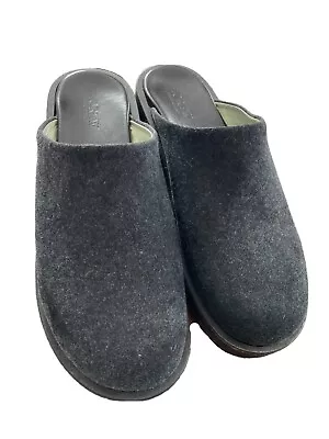 J. Crew Wool Wooden Clogs Italy 37173 Leather Lining 10M Women's • $41.65