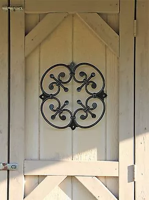 Wood Gate Window XL Wrought Iron Rosette For Door Speak Easy Grille Doorway • $250