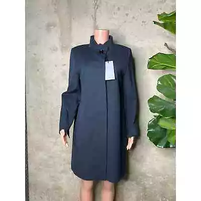 Cinzia Rocca Blue Wool Top Coat Jacket Sz.10 • $199.99