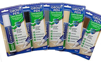 Large Grout Pen Revives & Protects Stained Tile Grout. Available In 9 Colours. • £5.99