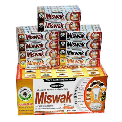 6X MISWAK 10 In 1 ORGANIC TOOTHPASTE - AL RIYAN  100% Natural Fluoride Free • $24.50