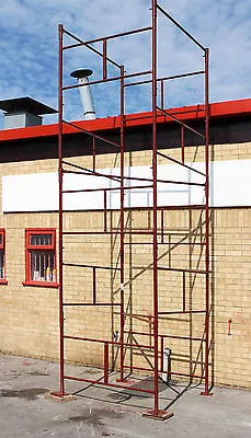 DIY 50mm (2 )Tube Steel Scaffold Tower 4x4x18'wh+outriggers+trapdoor (UK) • £445