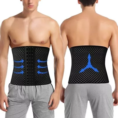 Men's Waist Trainer Body Shaper Tummy Girdle Belt Belly Fat Burner Slimming Gym • $10.79