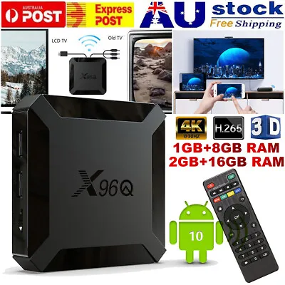 X96Q HD Android 10.0 Smart TV Box UHD 4K WIFI 8GB/16GB Media Player HDMI AU Plug • $6.99