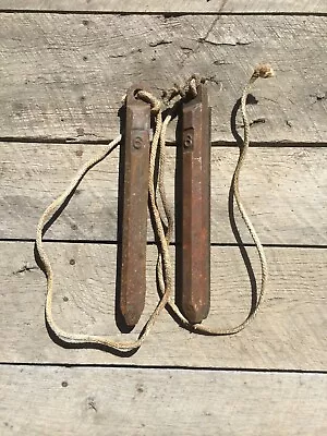 Lot Of 2 Antique Vintage Window Sash Weights 6lbs. Farm Decor • $10