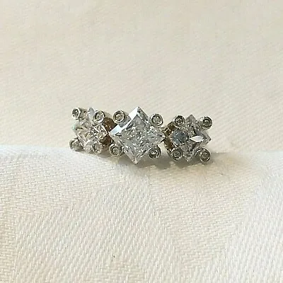 Ring  Sterling Silver 925 & Simulated Diamonds  Size K -  (106079V) • £19