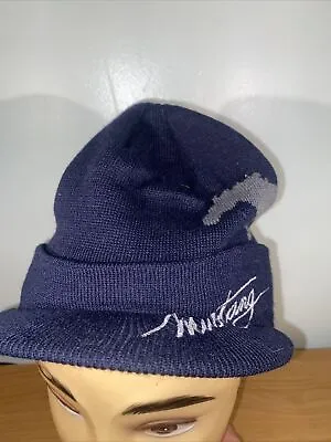 Ford Mustang Winter Knit Beanie Toboggan Hat Navy Blue With Brim Logo RARE • $19.95