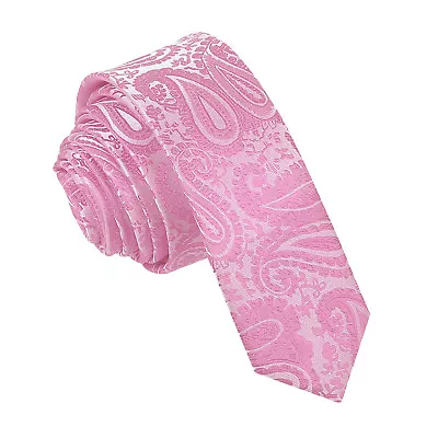 Mens Skinny Tie Woven Floral Paisley Formal Casual Wedding Necktie By DQT • £11.49