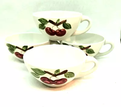 Orchard Ware - Cherry - California Pottery 4 Coffee / Tea Cups • $11.99