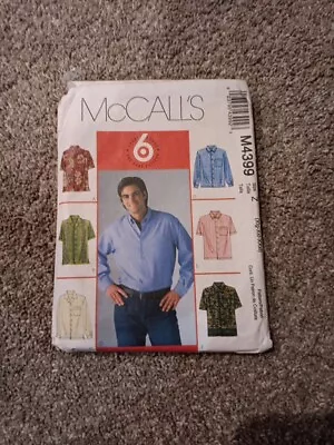 McCalls Sewing Pattern 4399 Shirt Buttton Down Mens Size Xl Xxl Xxxl  • $5