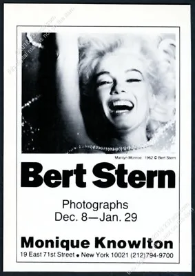 1977 Marilyn Monroe Photo By Bert Stern NYC Gallery Show Vintage Print Ad • $29.97