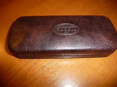 Fossil Brand Stylish Brown Hard Glasses Or Sunglasses Case • £3.25