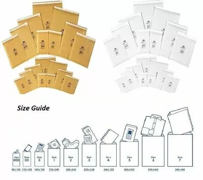 £5.25 • Buy Padded Envelopes Bubble Mailers Postage Mail Bags White & Gold / A3 A4 A5 Cd Dvd