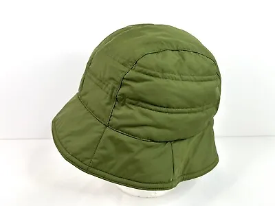 Eddie Bauer Quilted Insulated Down Filled Green Fleece Winter Bucket Hat • $16.95