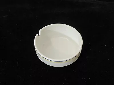 Vintage Schonwald Ashtray 9185 Made In Germany | White With Blue Yellow Stripes • $19.95