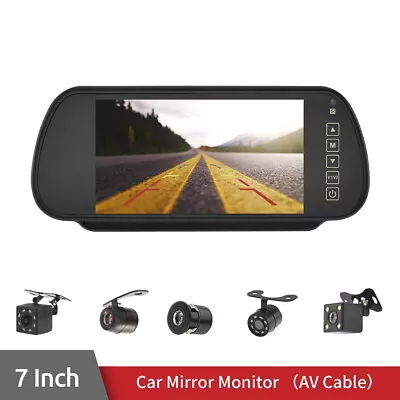 7Inch TFT LCD HD Car Rearview Mirror Monitor With Camera Reverse Rearview Backup • $38.62