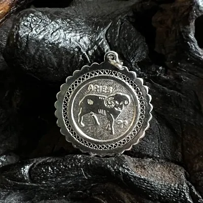 Vintage Sterling Silver Aries Charm Astrology Ram Zodiac Fire Strength Energy • $28.99