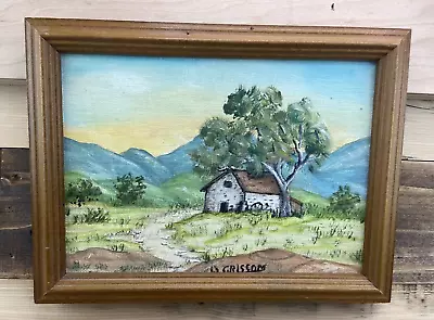 Vintage Plyex Cat.no. 634-8 Canvas Board Country Home Scene 5 ×7  • $9.99