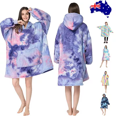Hoodie Blanket Soft Warm Sherpa Fleece Men Women Big Hooded Oversized Pyjamas  • $22.50