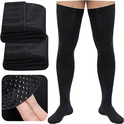 Mens Compression Socks Thigh High Stockings 20-30mmHg With Silicone Grip Top • $33.98