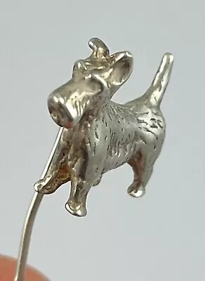 Scottish Sterling Silver Edinburgh HM 2013 Scottie Dog Stick Pin Brooch • £14.99