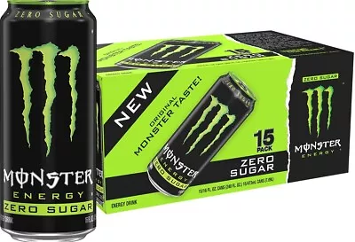 Monster Energy Zero Sugar Green Original Low Calorie Energy Drink 16 Fl Oz • $35