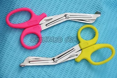 2 Paramedic Utility Bandage Trauma Emt Ems Shears Scissors 5.5 Inch-pink Yellow • $5.63