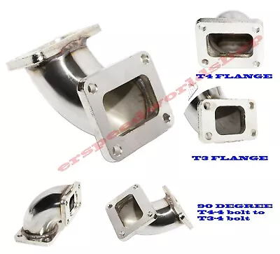 T3-4 Bolt Flange To T4-4 Bolt Flange 90 Deg Turbo Elbow SS Adapter Pipe • $32