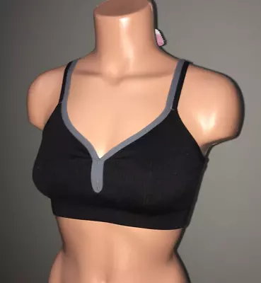 C9 Champion Sports Bra Junior Medium Black With Gray Trim • $10