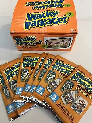 Topps Wacky Packages Stickers All New Series 3 Box 2006  With 7 Sealed Packs • $20