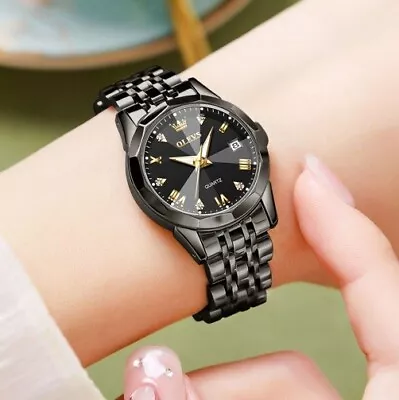 OLEVS Waterproof Quartz Elegant Stainless Luminous Watch Ladies Steel • $39.95