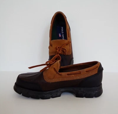 $35.50 • Buy Ralph Lauren Polo Sport Women's Brown Leather Duck Shoes Lug Rubber Sole Size 6B