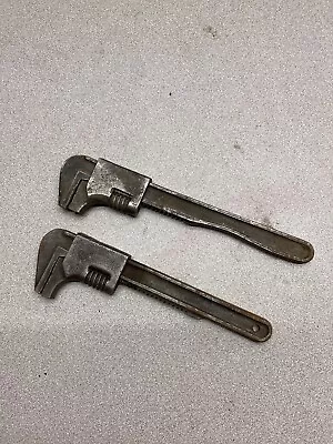 Vintage Adjustable Monkey Pipe Wrench - Lot Of Two - Work Well • $13