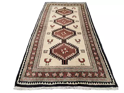 Wonderful Handknotted Oriental Carpet India Gabbeh 198x100cm Rug Carpet • £3.86