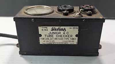 $59.99 • Buy Vintage STERLING Junior Tube Tester R-514 Radio Tubes Cleveland Ohio UNTESTED