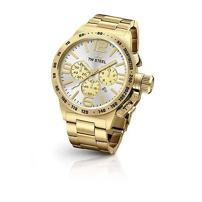 Tw Steel Men's Canteen Quartz Chronograph Watch With Silver Dial And Gold Case • $449.96