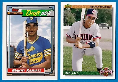 Manny Ramirez 1992 Rookie Lot Of 2 Topps #156 & Upper Deck #63 Very Nice Cards  • $3.99