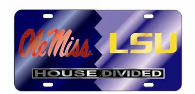 Ole Miss Rebels Lsu Tigers House Divided Mirror License Plate Car Tag University • $28.97