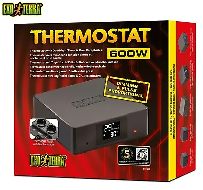 Exo Terra 600w Day & Night Dual Reptile Thermostat Temperature Controller • £79.94