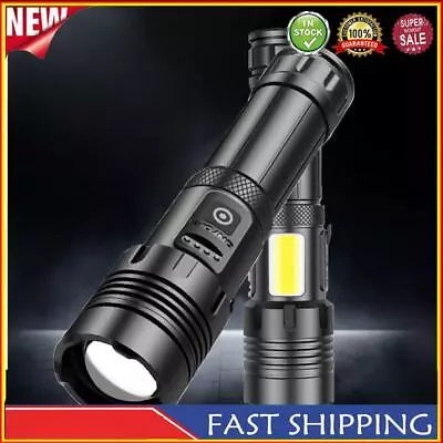 COB LED Flashlight USB Rechargeable IPX4 Waterproof (Without Battery XHP70) • £13.65