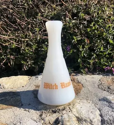 Vintage Barber Bottle Witch Hazel Milk Glass Bath Decor Clambroth • $14.99