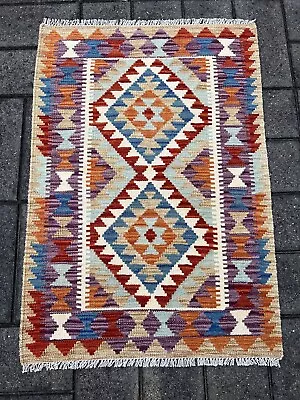 Hand Woven Afghan Wool Kilim Size: 120 X 84 Cm Flat Woven Handmade Floor Rug • $105