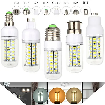 Led Bulb E27 220V LED Corn Light Lamp B22 E14 B15 G9 GU10 5730 SMD Bright White • $4.37