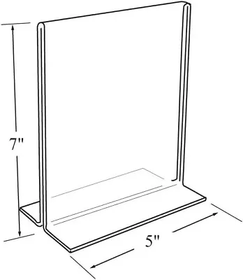 5 X 7 Acrylic Table Top Top Loading Menu Holder For Restaurants And Weddings • $8.90