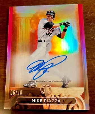 MIKE PIAZZA 2024 Topps Tribute Pillars Of The Game RED On-Card AUTO #5/10 METS • $225