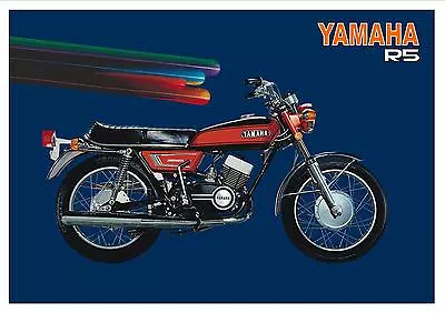 YAMAHA Poster R5 1970s 350cc Twin Suitable To Frame 1970 1971 1972 Early RD350 • $15