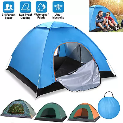 3-4 Man Persons Pop Up Tent Full Automatic Camping Hiking Fishing Beach Tent • $31.79