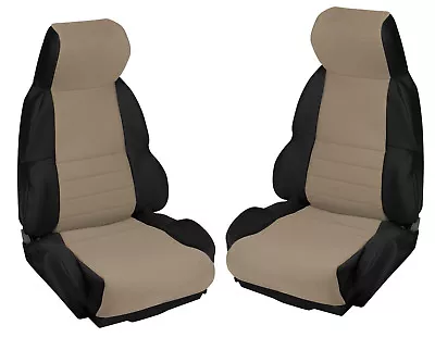 1989-1990 Corvette C4 Neoprene Sport Seat Covers - BLACK & TAN 648013976701 • $244.95