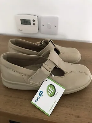 Ladies Beige Leather Easy B Comfort Shoes -Size 3 UK 4E Brand New • £15